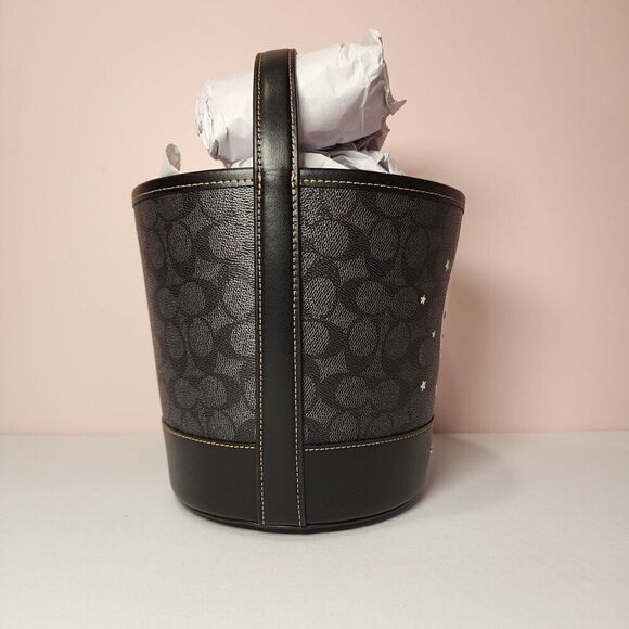 NWT Coach CW536 Trick Or Treat Bucket Halloween Moon Cat Graphic - Picture 4 of 6